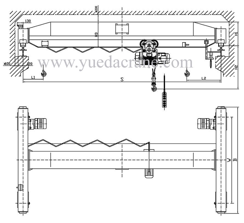 LB model explosion proof single beam overhead crane